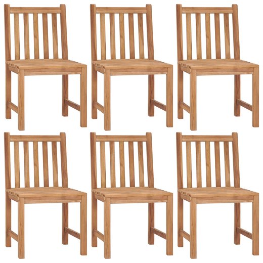 Gartensthle 6 Stk. mit Kissen Massivholz Teak