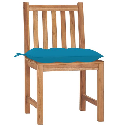 Gartensthle 6 Stk. mit Kissen Massivholz Teak