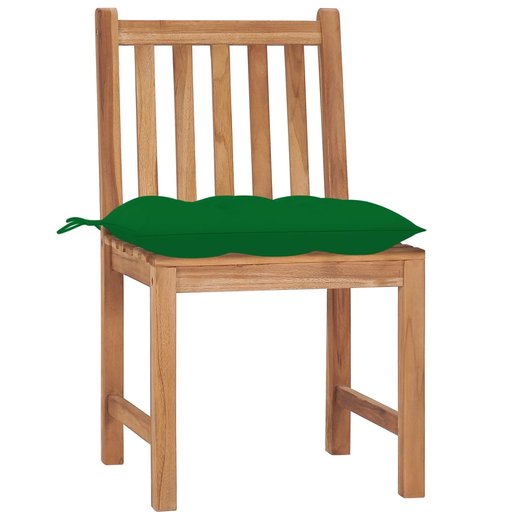 Gartensthle 6 Stk. mit Kissen Massivholz Teak