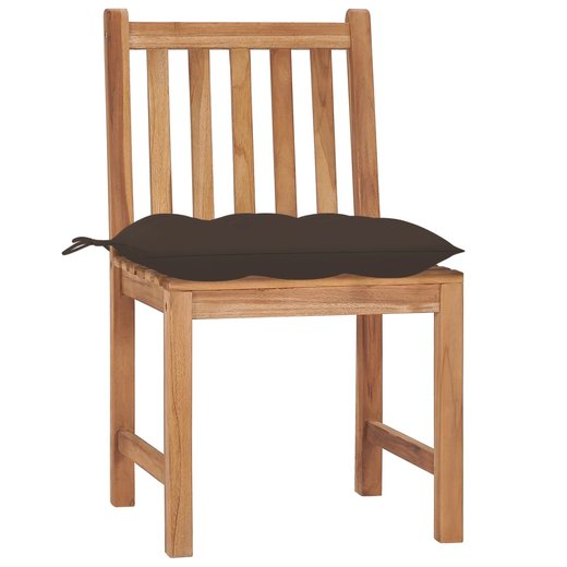 Gartensthle 6 Stk. mit Kissen Massivholz Teak