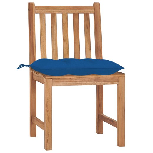Gartensthle 6 Stk. mit Kissen Massivholz Teak