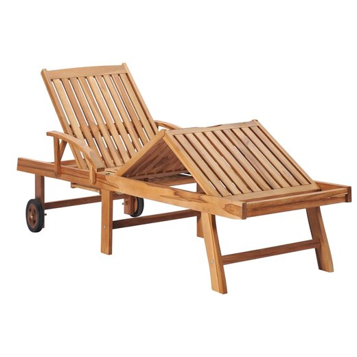 Sonnenliegen 2 Stk. Massivholz Teak