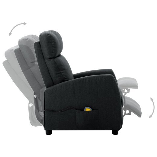 Elektrischer Massagesessel Dunkelgrau Stoff
