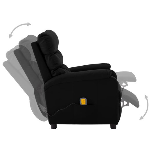 Elektrischer Massagesessel Schwarz Kunstleder