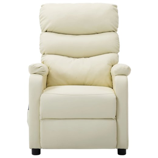 Elektrischer Massagesessel Creme Kunstleder