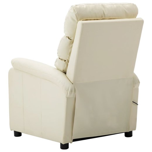 Elektrischer Massagesessel Creme Kunstleder