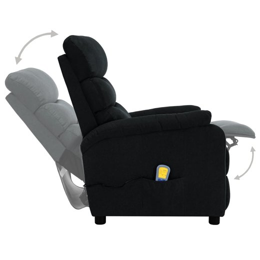 Elektrischer Massagesessel Schwarz Stoff