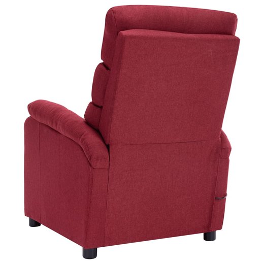 Elektrischer Massagesessel Weinrot Stoff