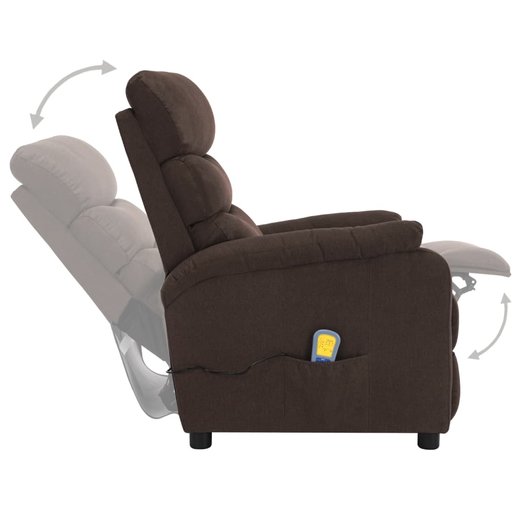 Elektrischer Massagesessel Braun Stoff