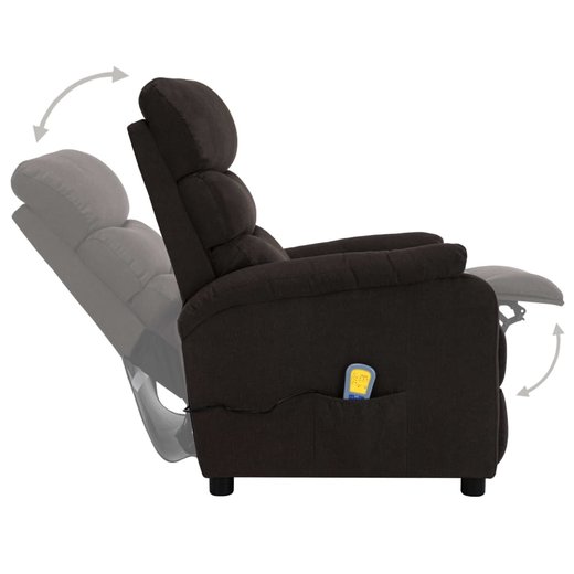 Elektrischer Massagesessel Dunkelbraun Stoff