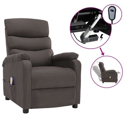 Elektrischer Massagesessel Taupe Stoff