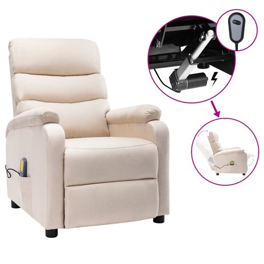 Elektrischer Massagesessel Creme Stoff