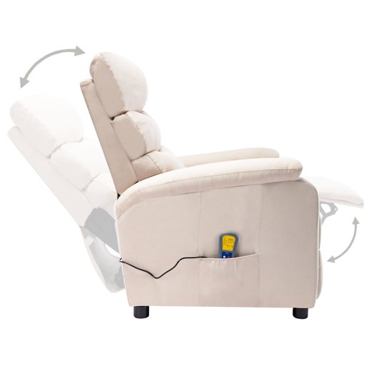 Elektrischer Massagesessel Creme Stoff