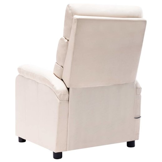 Elektrischer Massagesessel Creme Stoff