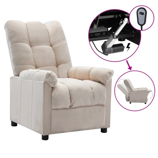 Elektrischer Relaxsessel Creme Stoff