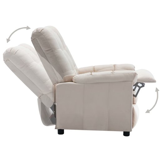 Elektrischer Relaxsessel Creme Stoff