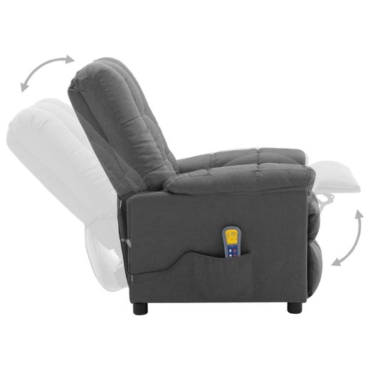 Elektrischer Massagesessel Hellgrau Stoff