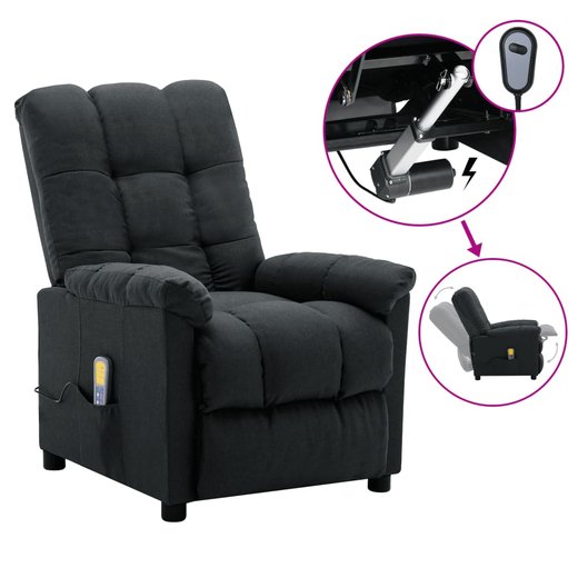 Elektrischer Massagesessel Dunkelgrau Stoff