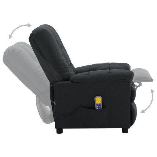 Elektrischer Massagesessel Dunkelgrau Stoff
