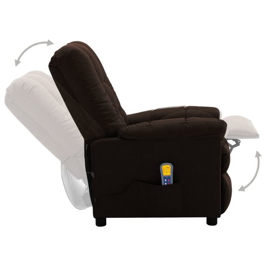 Elektrischer Massagesessel Dunkelbraun Stoff