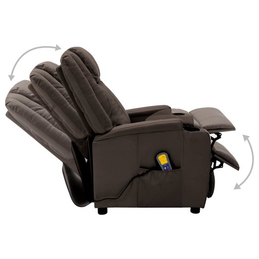 Elektrischer Massagesessel Braun Kunstleder