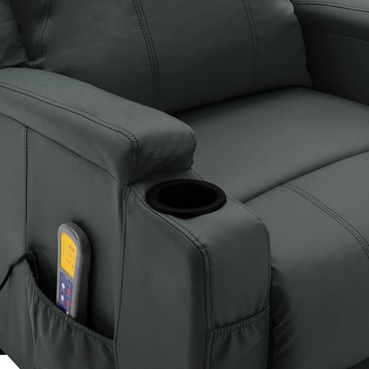 Elektrischer Massagesessel Anthrazit Kunstleder