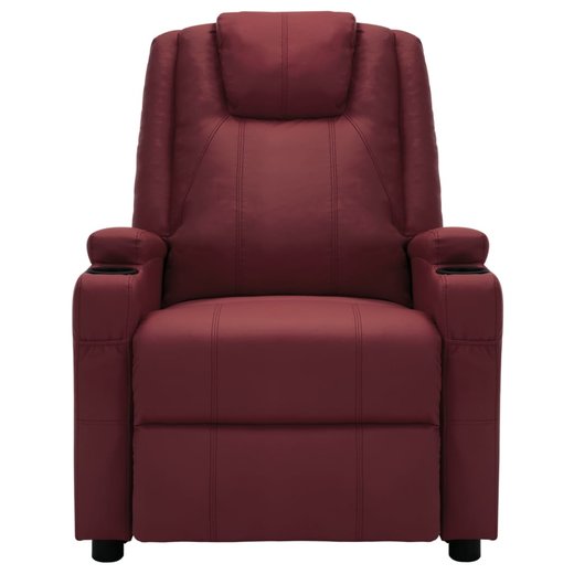 Elektrischer Massagesessel Weinrot Kunstleder