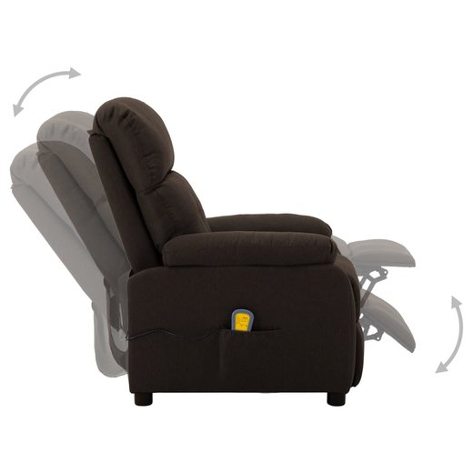 Elektrischer Massagesessel Verstellbar Dunkelbraun Stoff