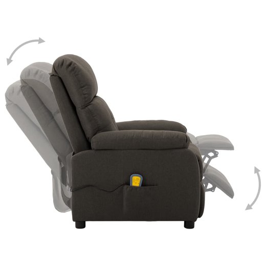 Elektrischer Massagesessel Verstellbar Taupe Stoff