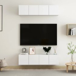 TV-Schr�nke 4 Stk. Wei� 60x30x30 cm Spanplatte