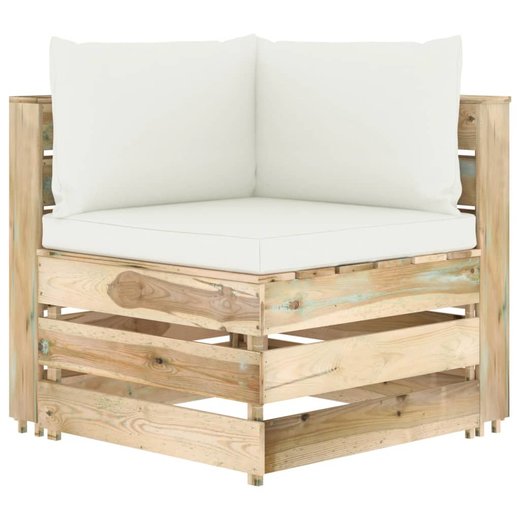 2-Sitzer-Gartensofa mit Kissen Grn Imprgniertes Holz