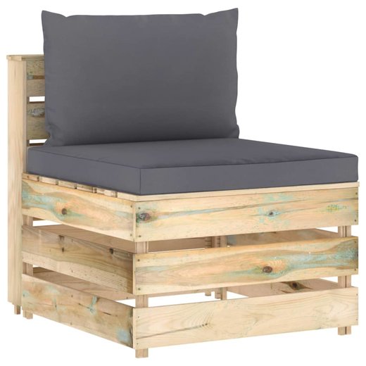 5-tlg. Garten-Lounge-Set mit Kissen Gr�n Impr�gniertes Holz