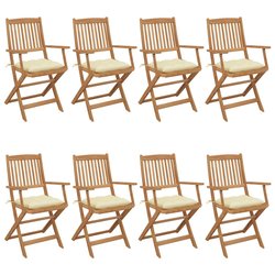 Klappbare Gartensthle 8 Stk. mit Kissen Massivholz Akazie