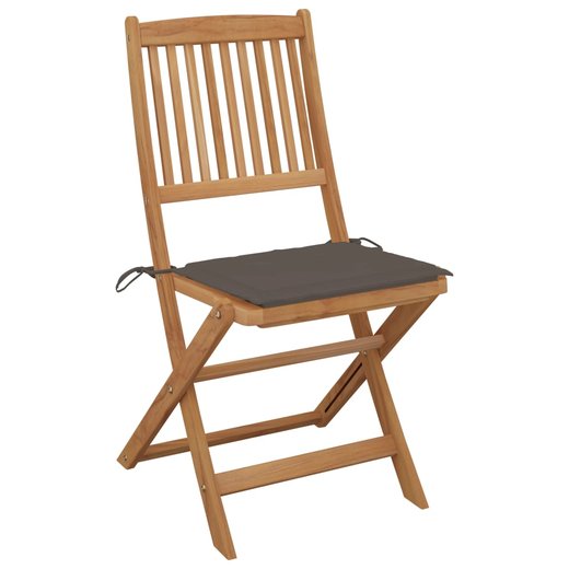 Klappbare Gartensthle 6 Stk. mit Kissen Massivholz Akazie