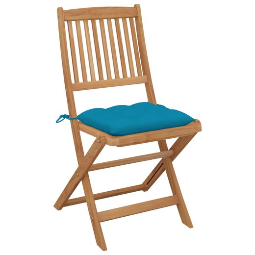 Klappbare Gartensthle 6 Stk. mit Kissen Massivholz Akazie