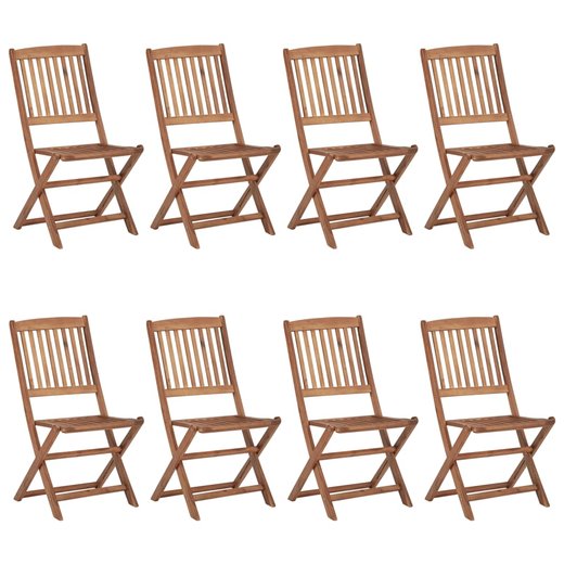Klappbare Gartensthle 8 Stk. mit Kissen Massivholz Akazie