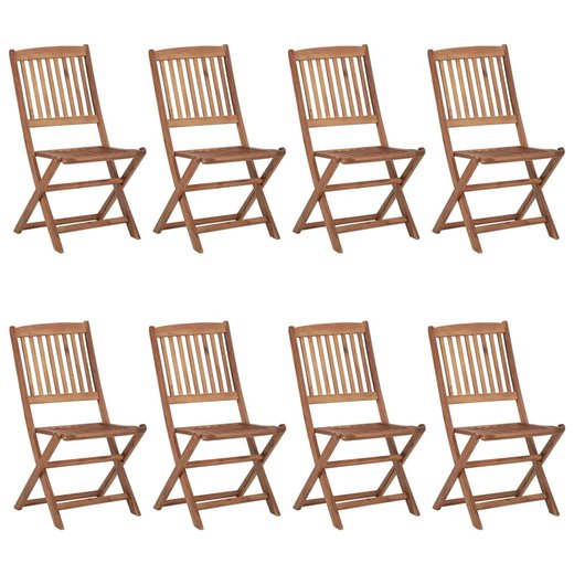 Klappbare Gartensthle 8 Stk. mit Kissen Massivholz Akazie