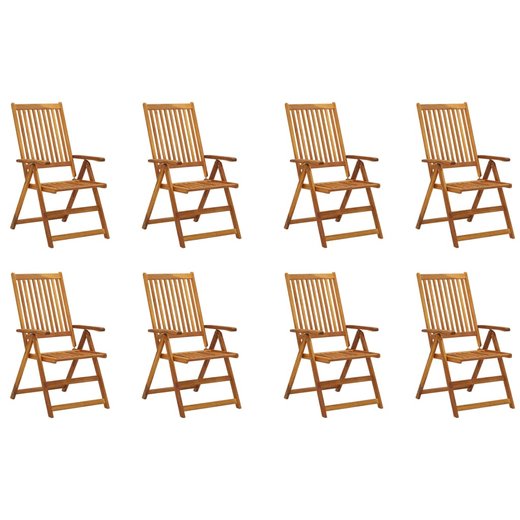Klappbare Gartensthle mit Kissen 8 Stk. Massivholz Akazie