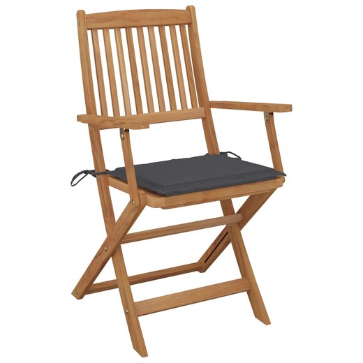 Klappbare Gartensthle mit Kissen 8 Stk. Massivholz Akazie