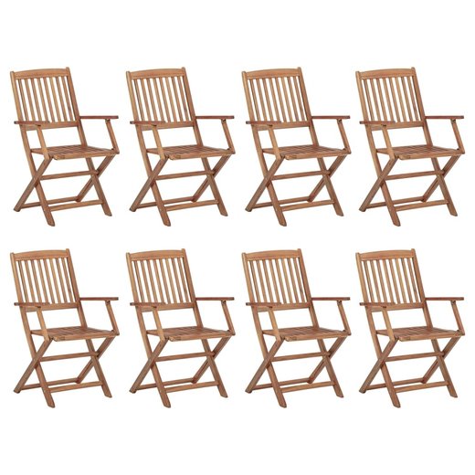 Klappbare Gartensthle mit Kissen 8 Stk. Massivholz Akazie