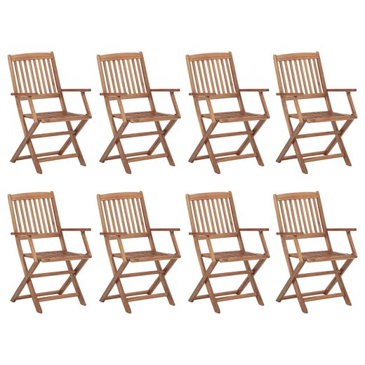 Klappbare Gartensthle mit Kissen 8 Stk. Massivholz Akazie