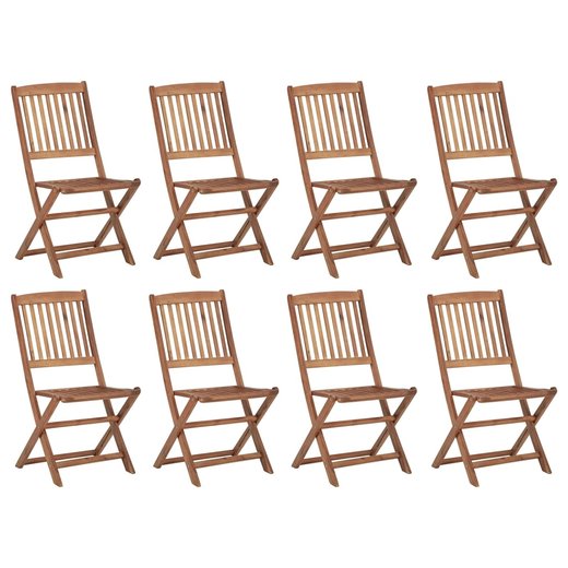 Klappbare Gartensthle mit Kissen 8 Stk. Massivholz Akazie