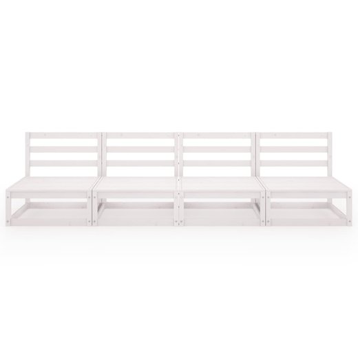 4-Sitzer-Gartensofa Wei Kiefer Massivholz
