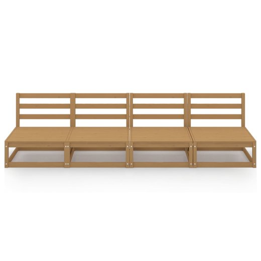 4-Sitzer-Gartensofa Honigbraun Massivholz Kiefer