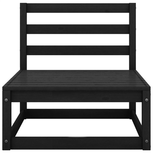 4-Sitzer-Gartensofa Schwarz Kiefer Massivholz