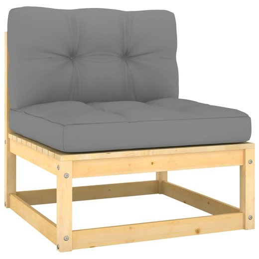 4-Sitzer-Gartensofa mit Kissen Massivholz Kiefer