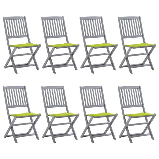 Klappbare Gartensthle 8 Stk. mit Kissen Massivholz Akazie