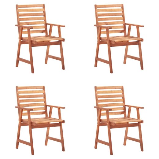 Garten-Esssthle 4 Stk. mit Kissen Massivholz Akazie
