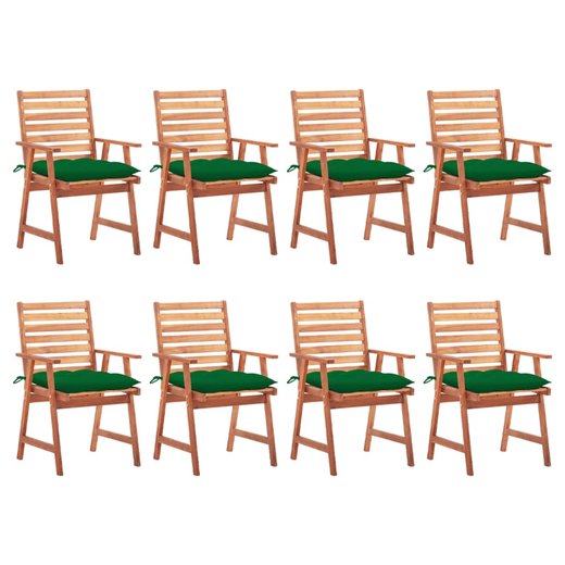 Garten-Esssthle 8 Stk. mit Kissen Massivholz Akazie