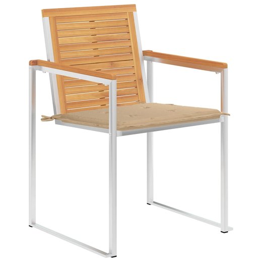 Gartensthle 4 Stk. mit Kissen Massivholz Teak